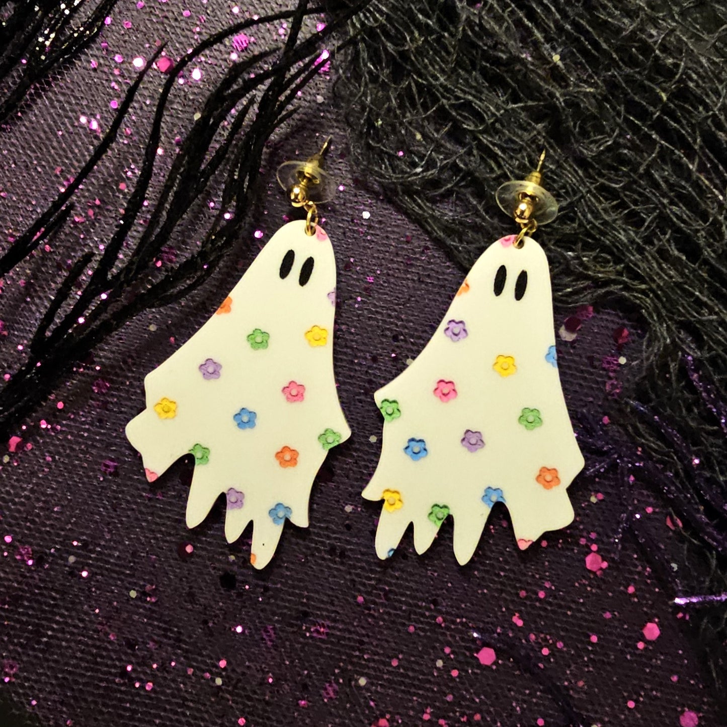 White Bedsheet Ghost Earrings